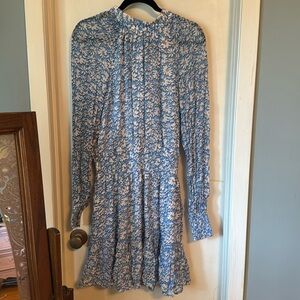 Lilly Pulitzer Ellielynn Long Sleeve Dress Lunar Blue Palm Beach Petals